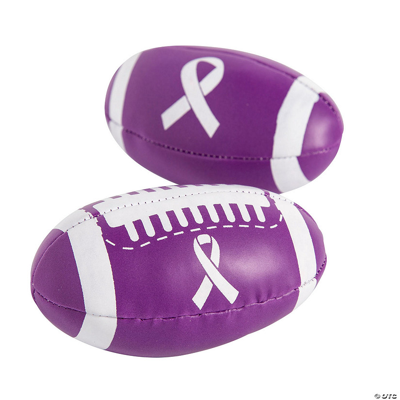 Mini Purple Awareness Ribbon Football Assortment - 12 Pc. Image