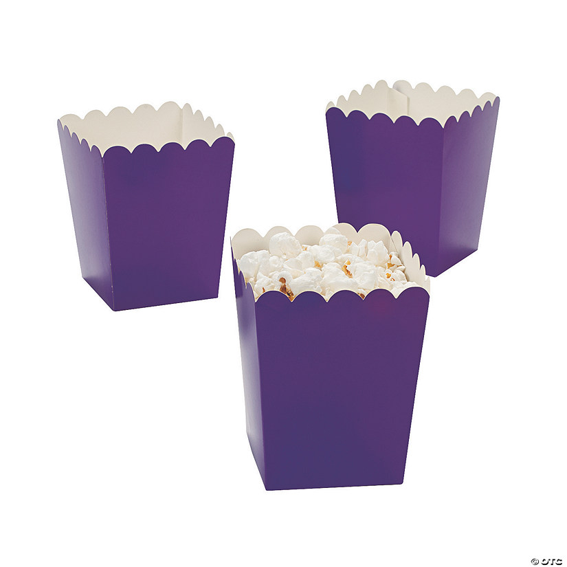 Mini Purple Popcorn Boxes - 24 Pc. Image