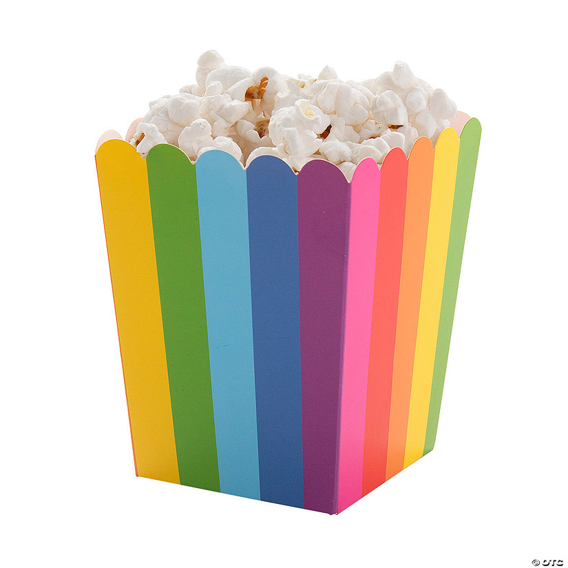 Mini Rainbow Popcorn Boxes - 24 Pc. Image