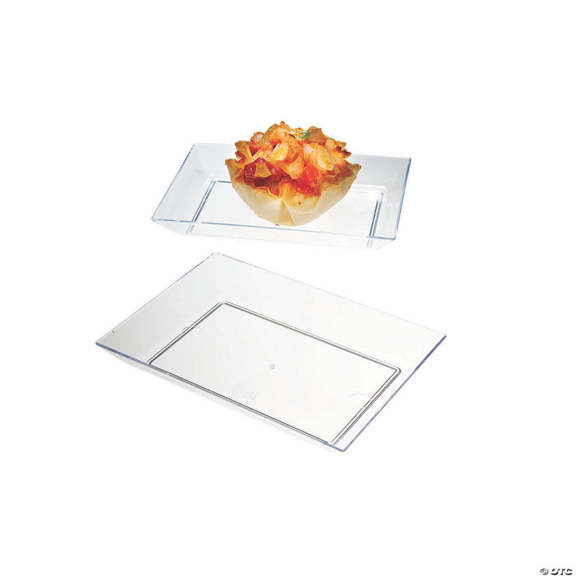 Mini Rectangular Plastic Dishes - 60 Ct. Image