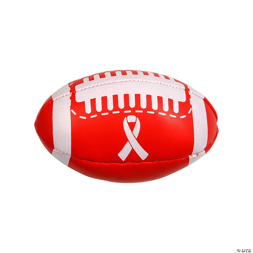 Mini Red Ribbon Awareness Football Assortment - 12 Pc. Image
