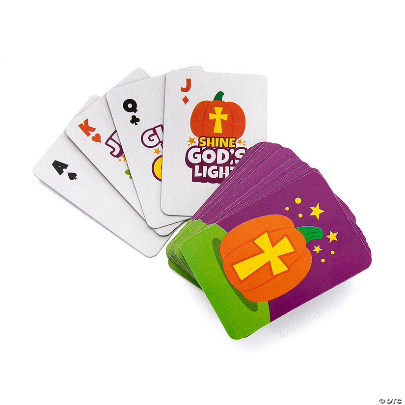 Mini Religious Pumpkin Playing Cards - 24 Pc. Image