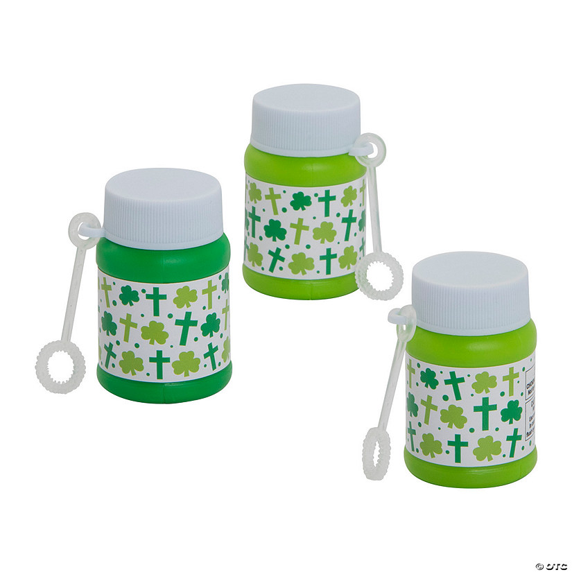 Mini Religious St. Patrick&amp;#8217;s Day Bubble Bottles - 24 Pc. Image