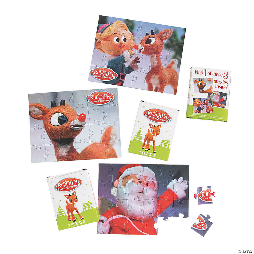 Mini Rudolph the Red-Nosed Reindeer<sup>&#174;</sup> Jigsaw Puzzles - 12 Boxes Image