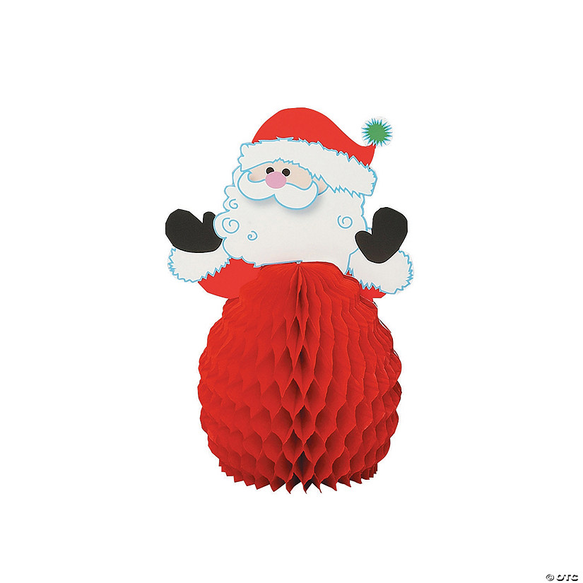 Mini Santa Christmas Honeycomb Centerpieces - 4 Pc. Image