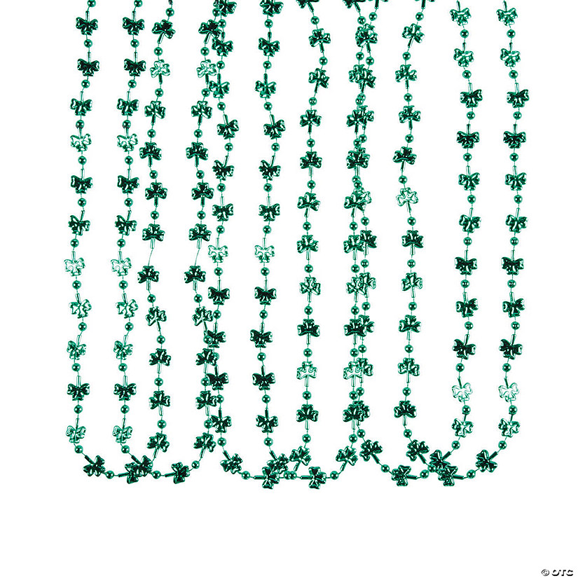 Mini Shamrock Bead Necklaces - 12 Pc. Image