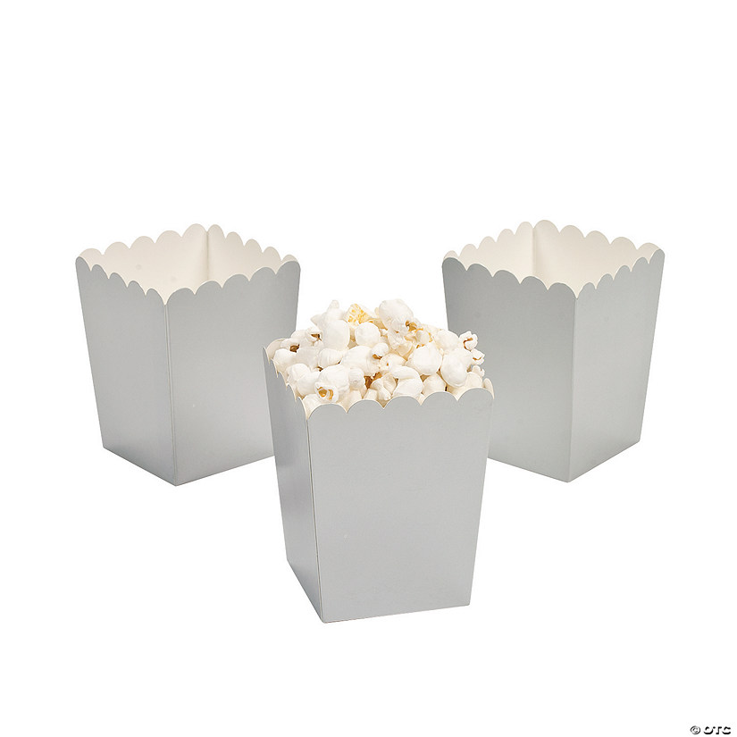 Mini Silver Popcorn Boxes - 24 Pc. Image