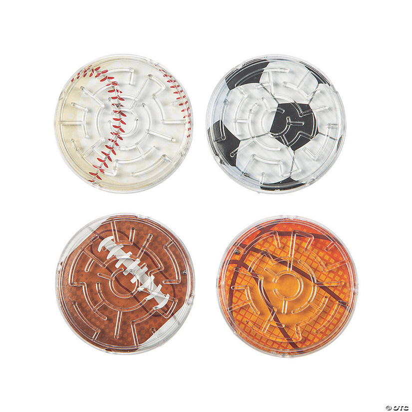 Mini Sports Balls Maze Puzzles - 24 Pc. Image