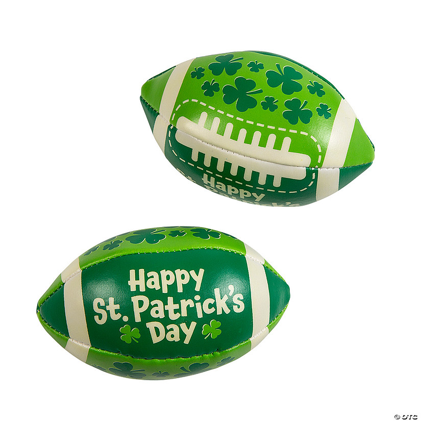 Mini St. Patrick&#8217;s Day Footballs &#8211; 12 Pc. Image