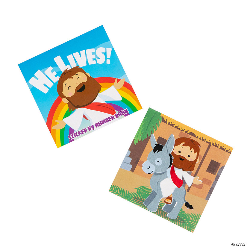 Mini Sticker-By-Number He Lives Easter Books - 12 Pc. Image