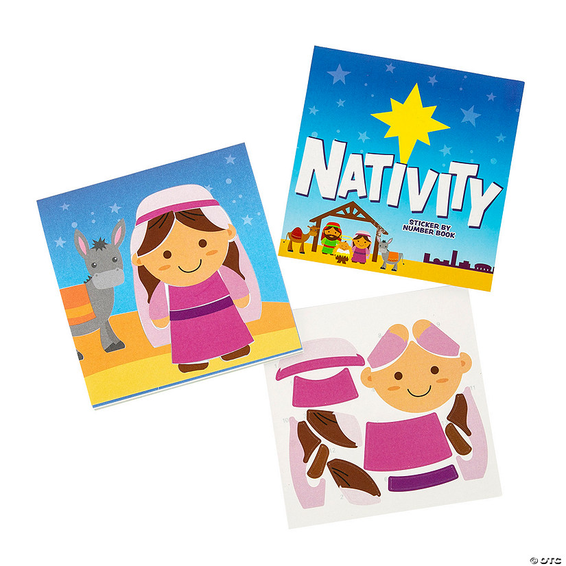 Mini Sticker-By-Number Nativity Books - 12 Pc. Image