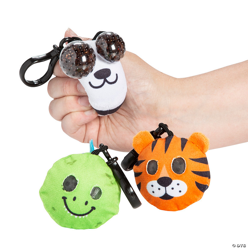 Mini Stuffed Animal Squeeze Ball Backpack Clips - 12 Pc. Image