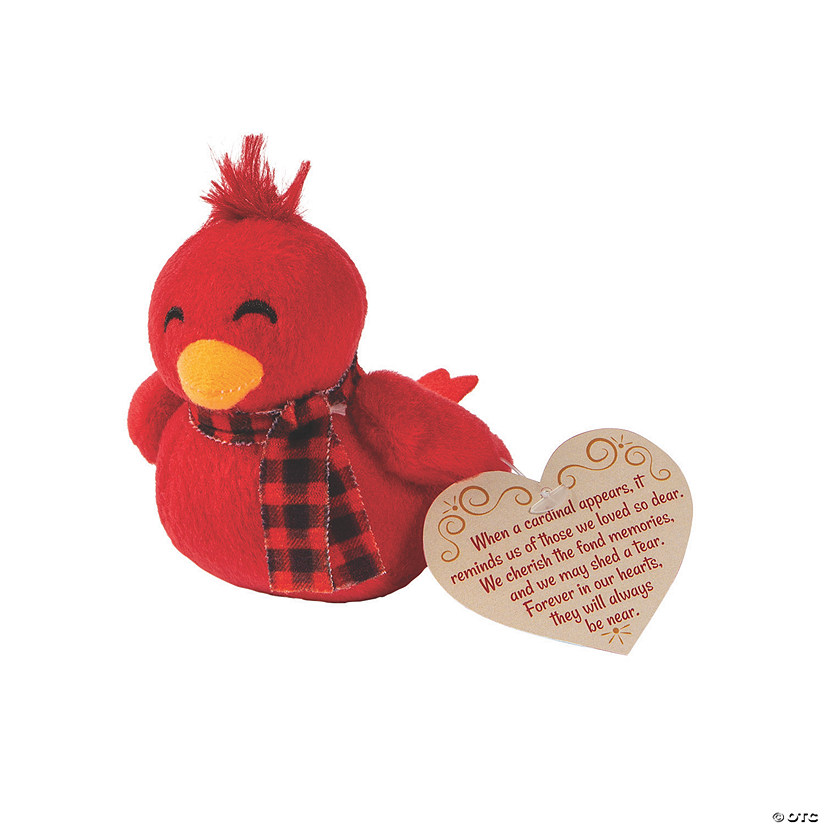 Mini Stuffed Christmas Cardinals with Remembrance Card - 12 Pc. Image