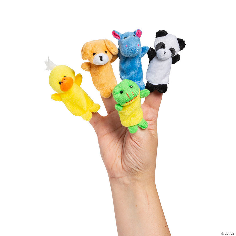 Mini Stuffed Zoo Animal Finger Puppets - 10 Pc. Image