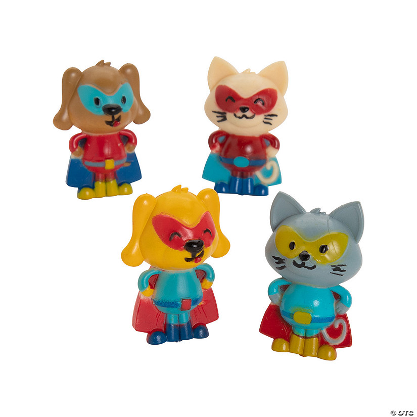 Mini Superhero Pet Character Figures - 24 Pc. Image