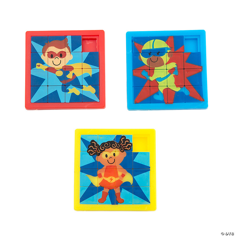 Mini Superhero Slide Puzzles - 12 Pc. Image