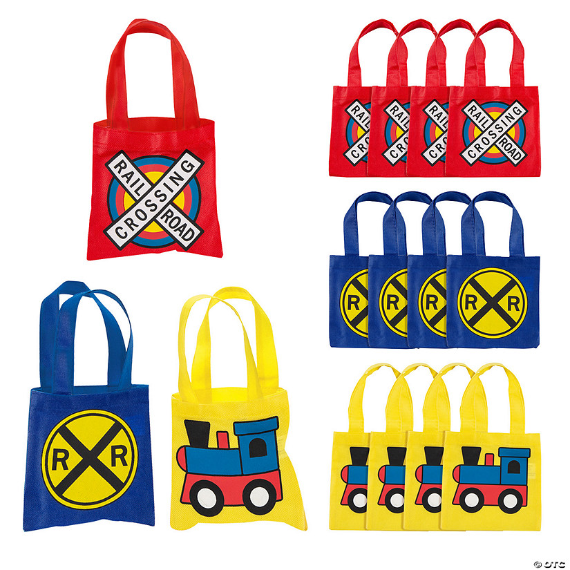 Mini Train Party Tote Bags - 12 Pc. Image
