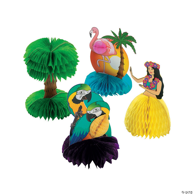 Mini Tropical Decorations - 12 Pc. Image