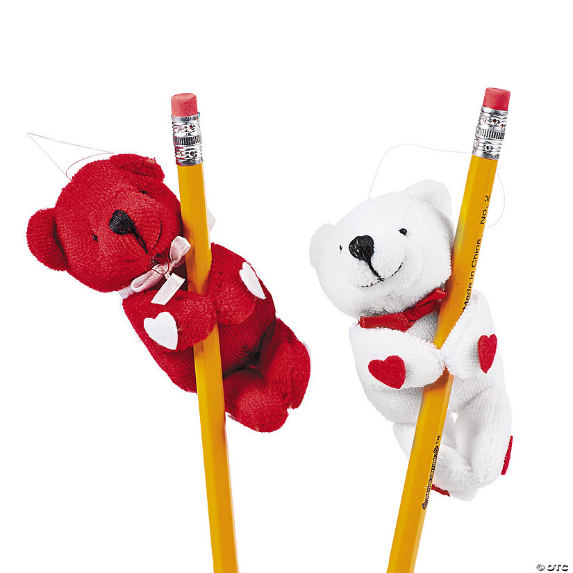 Mini Valentine&#8217;s Day Huggers Stuffed Bears - 12 Pc. Image