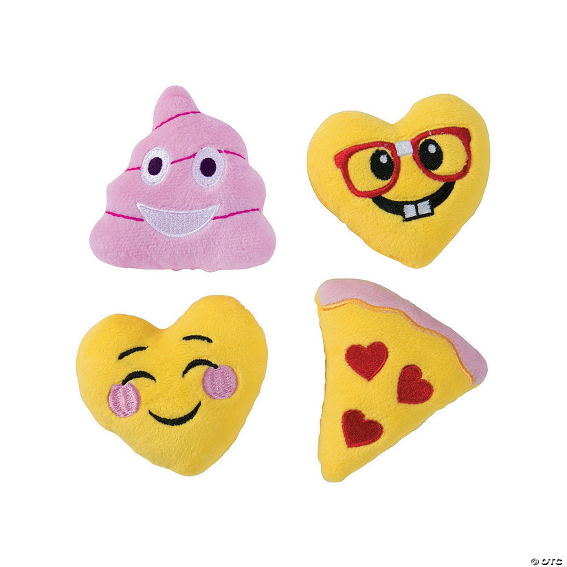 Mini Valentine&#8217;s Day Stuffed Emojis - 12 Pc. Image