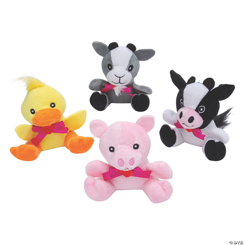 Mini Valentine Stuffed Farm Animals 12 Pc. Oriental Trading