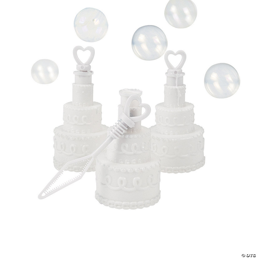 Mini Wedding Cake Bubble Bottles - 24 Pc. Image