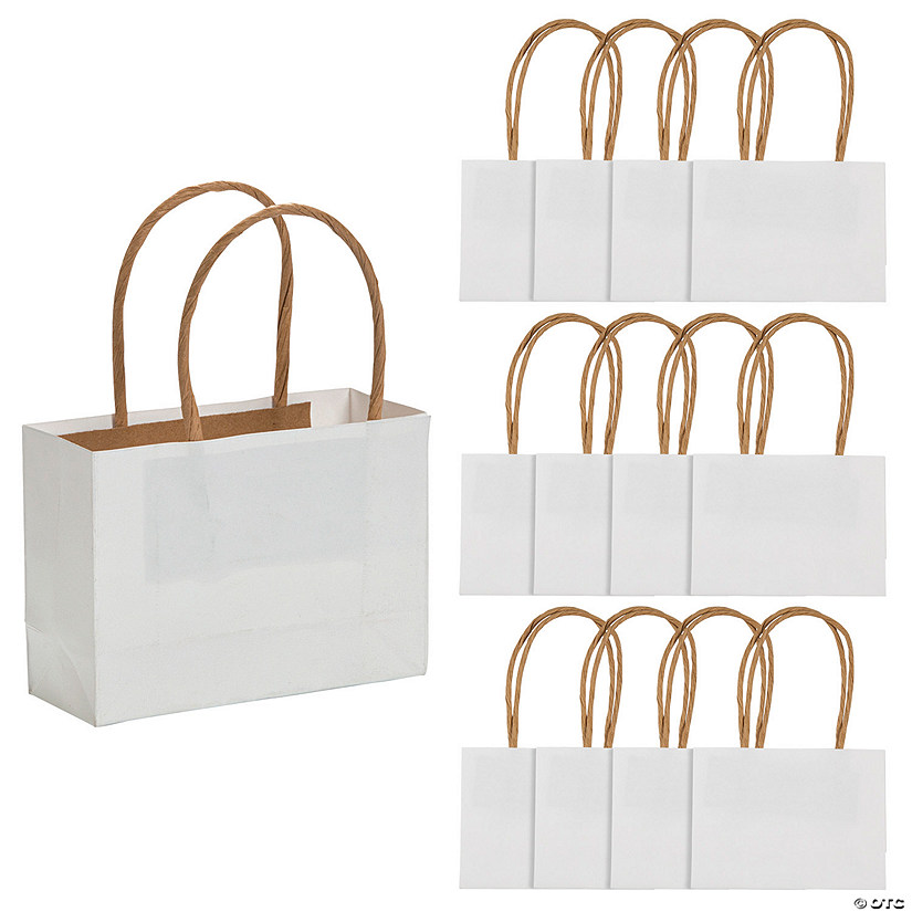Mini White Kraft Paper Gift Bags 12 Pc. Oriental Trading