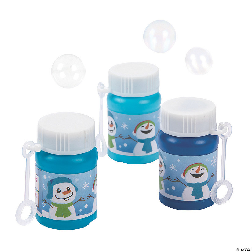 Mini Winter Snowman Bubble Bottles - 24 Pc. Image