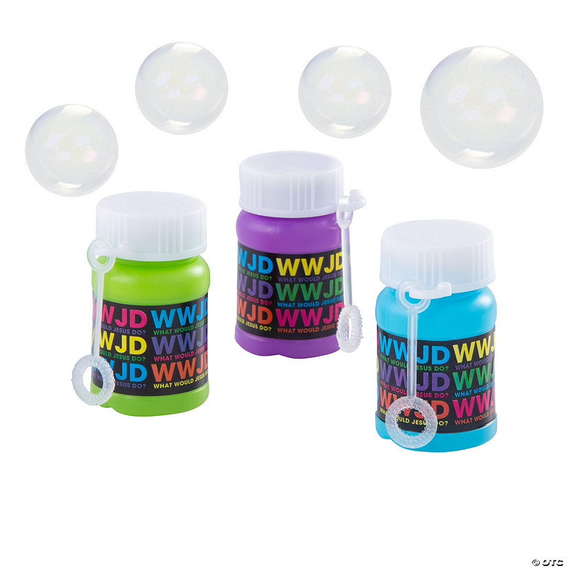 Mini WWJD Bubble Bottles - 24 Pc. Image