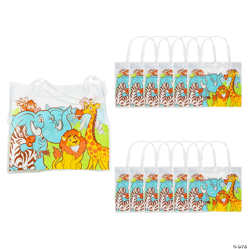 Mini Zoo Animal Clear Tote Bags | Oriental Trading