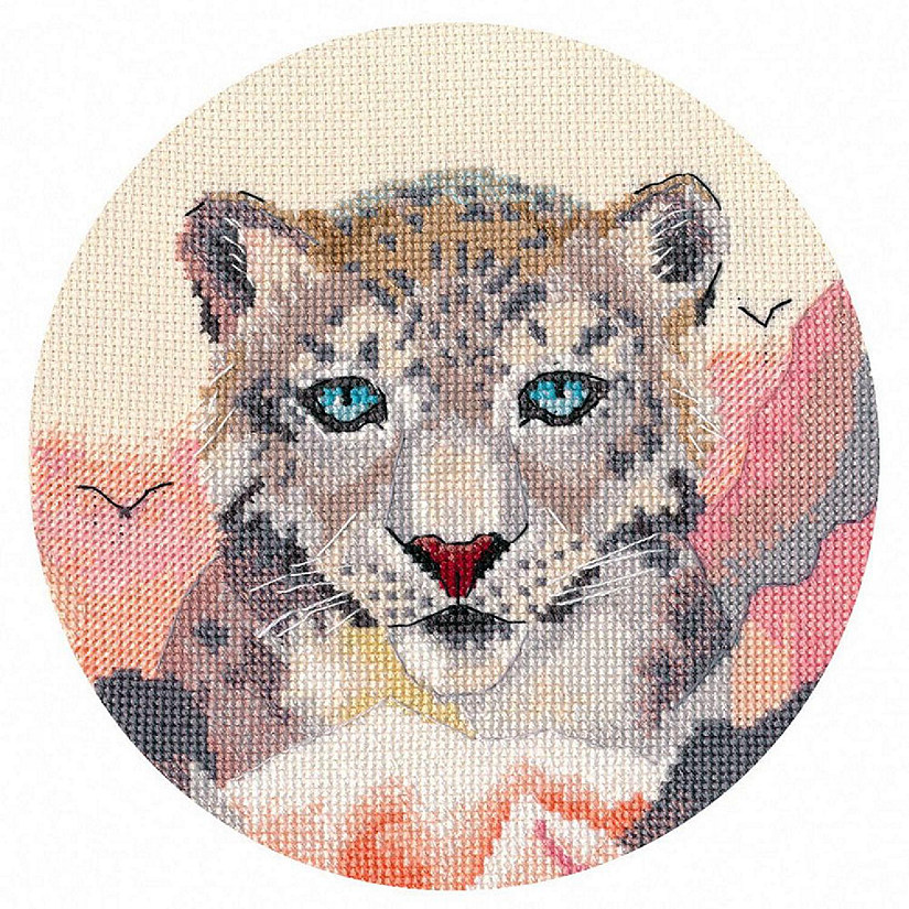Miniature. Snow Leopard 1303 Oven Counted Cross Stitch Kit Image