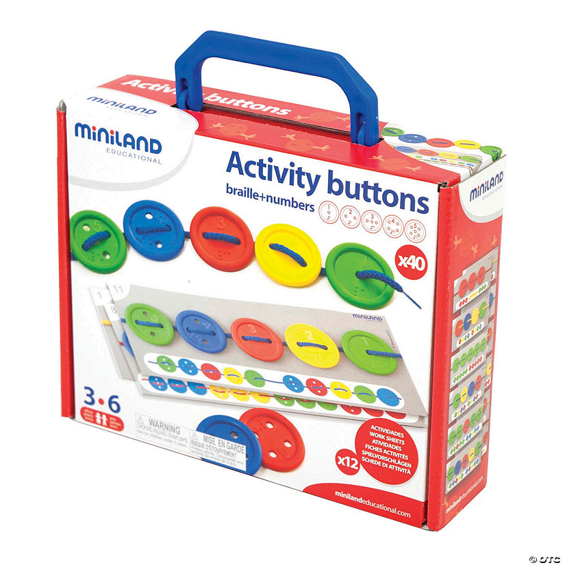 Miniland Educational Activity Buttons, 57 Pieces Per Set, 2 Sets Image