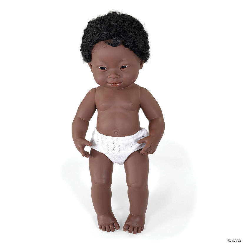 Miniland Educational Anatomically Correct 15" Baby Doll, Down Syndrome African-American Boy Image