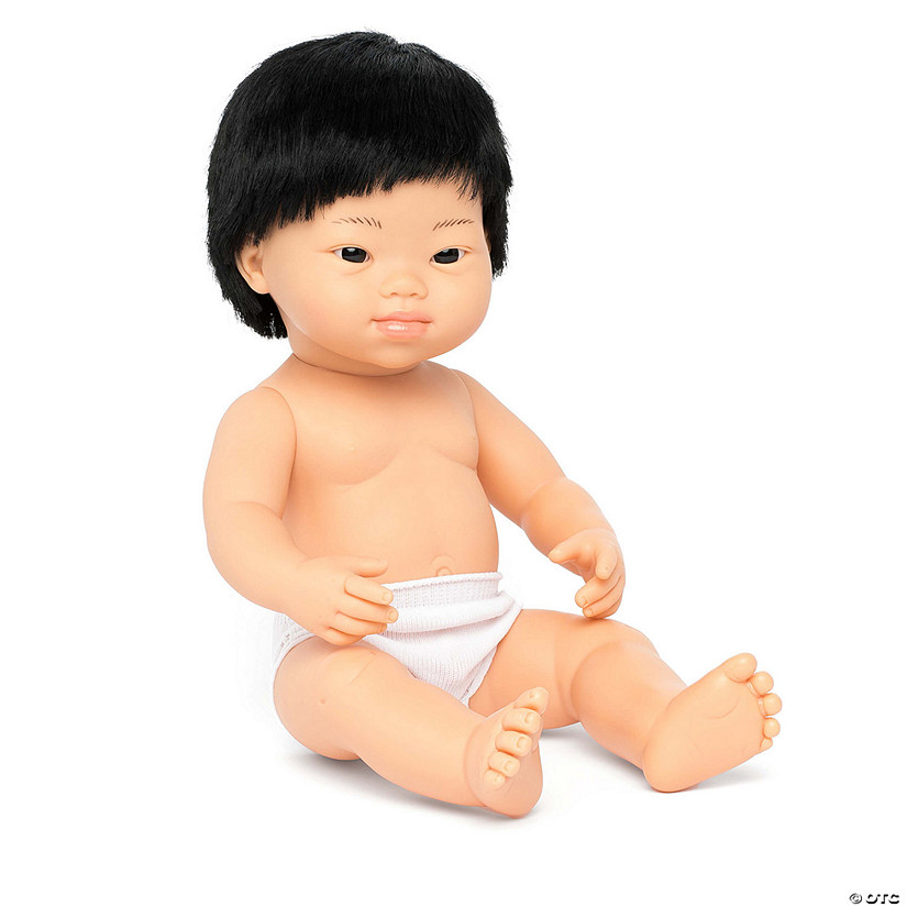 Miniland Educational Anatomically Correct 15" Baby Doll, Down Syndrome Asian Boy Image