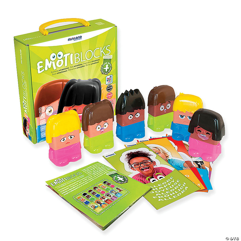 Miniland Educational Emotiblocks, Interchangeable Emotion Blocks, 18 Pieces Image