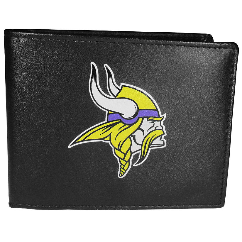 Minnesota Vikings Black Leather Bi-Fold Wallet