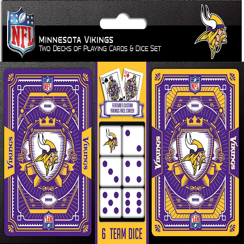 Minnesota Vikings NFL 2-Pack Playing cards &amp; Dice set Image