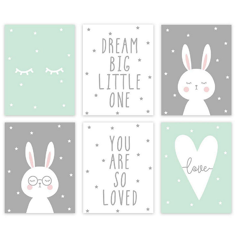 Mint Bunny Dream Big 6Pk 8.5x11in Image
