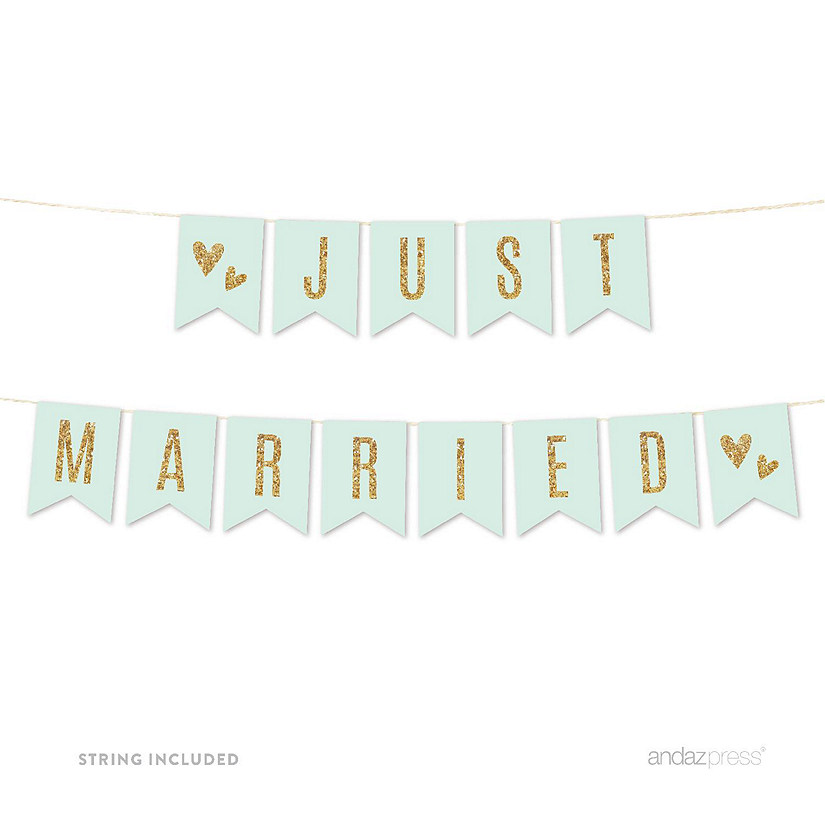 Mint Gold Just Married - 4 x 5.5 Inch Image