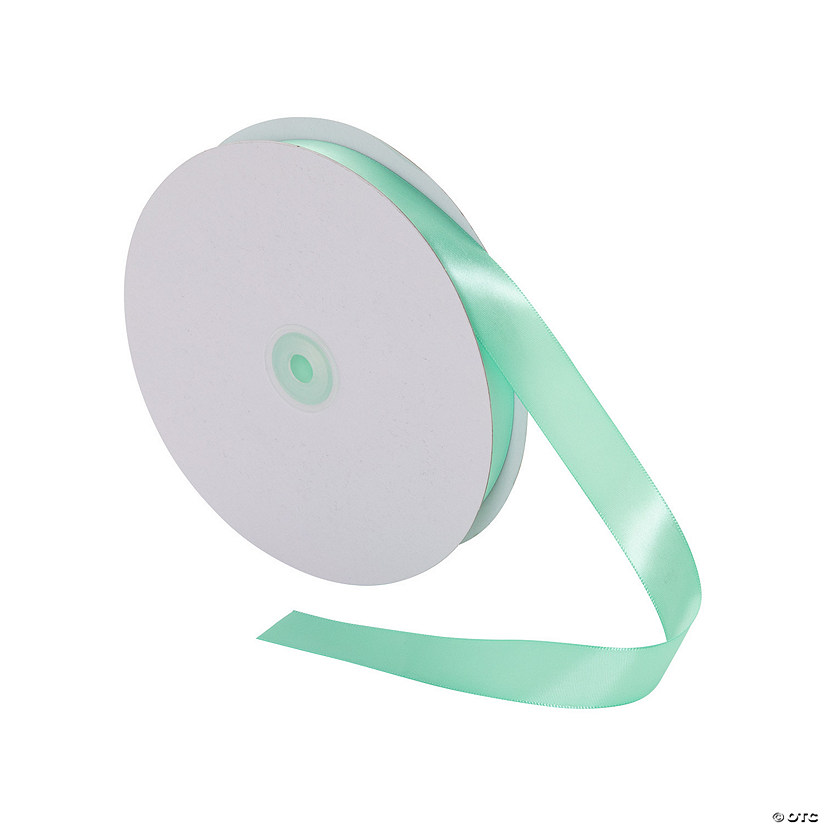 Mint Green Double Faced Satin Ribbon - 7/8" Image