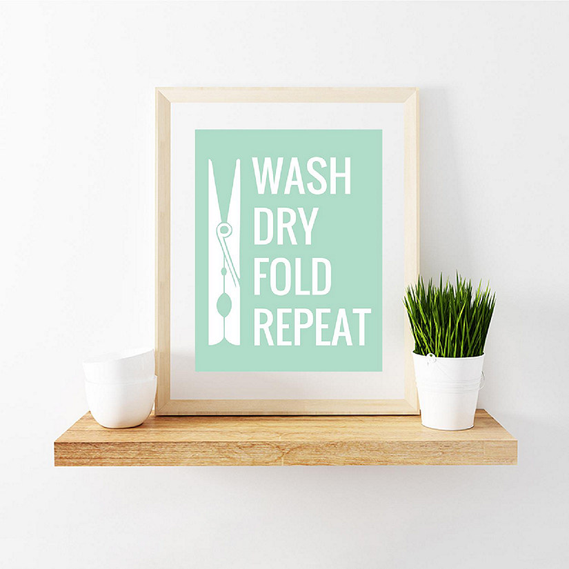 Mint Green Laundry Wash Dry Fold 8.5x11 Image