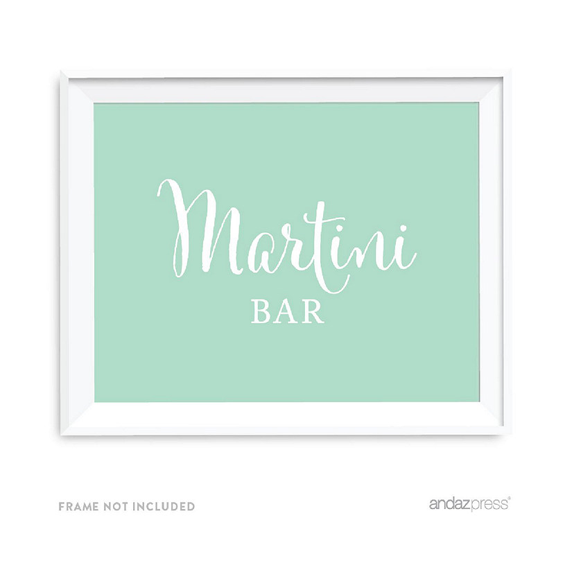 Mint Green Martini Bar Sign 8.5x11 Image
