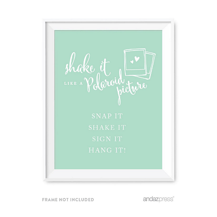 Mint Green Shake It Polaroid Sign 8.5x11 Image