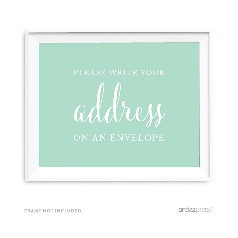 Mint Green Write Address Sign 8.5x11 Image