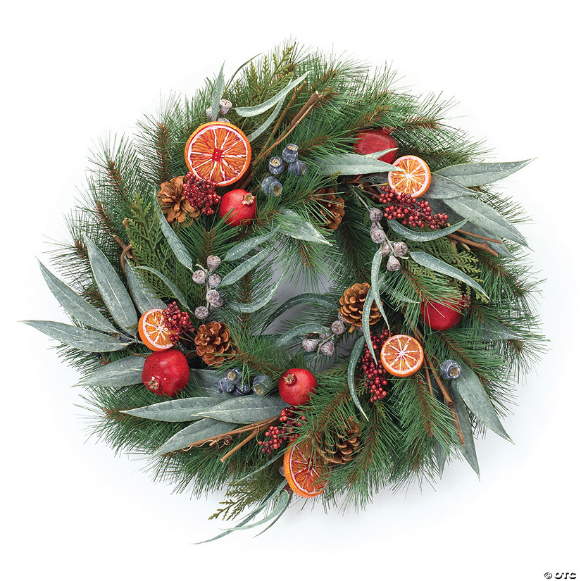 MiPropered Pine Fruit Wreath 21"D Pvc Image
