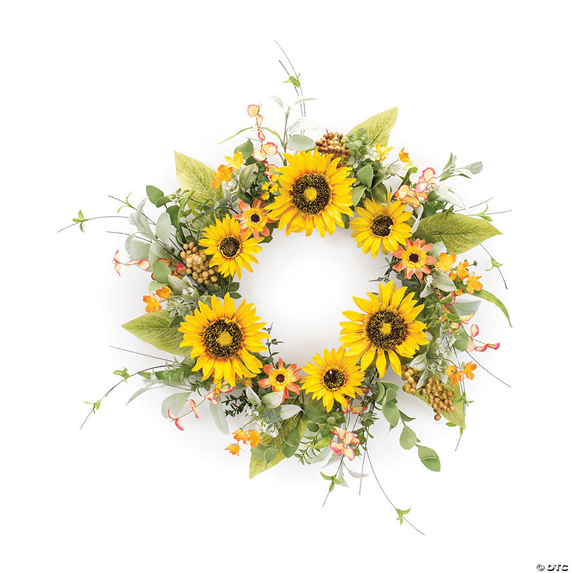 MiPropered Sunflower Wreath 23"D Polyester Image