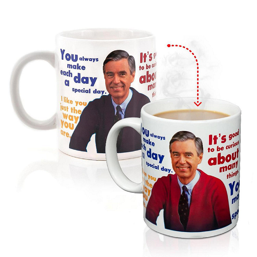 Mister Rogers Sweater Changing Mug  Sweater Changes With Heat  Holds 16 Ounces Image