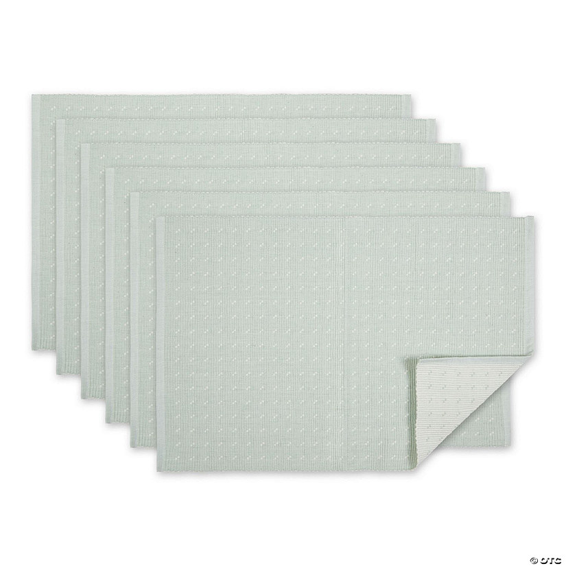 Misty Blue Dobby Dots Rib Placemat (Set Of 6) Image