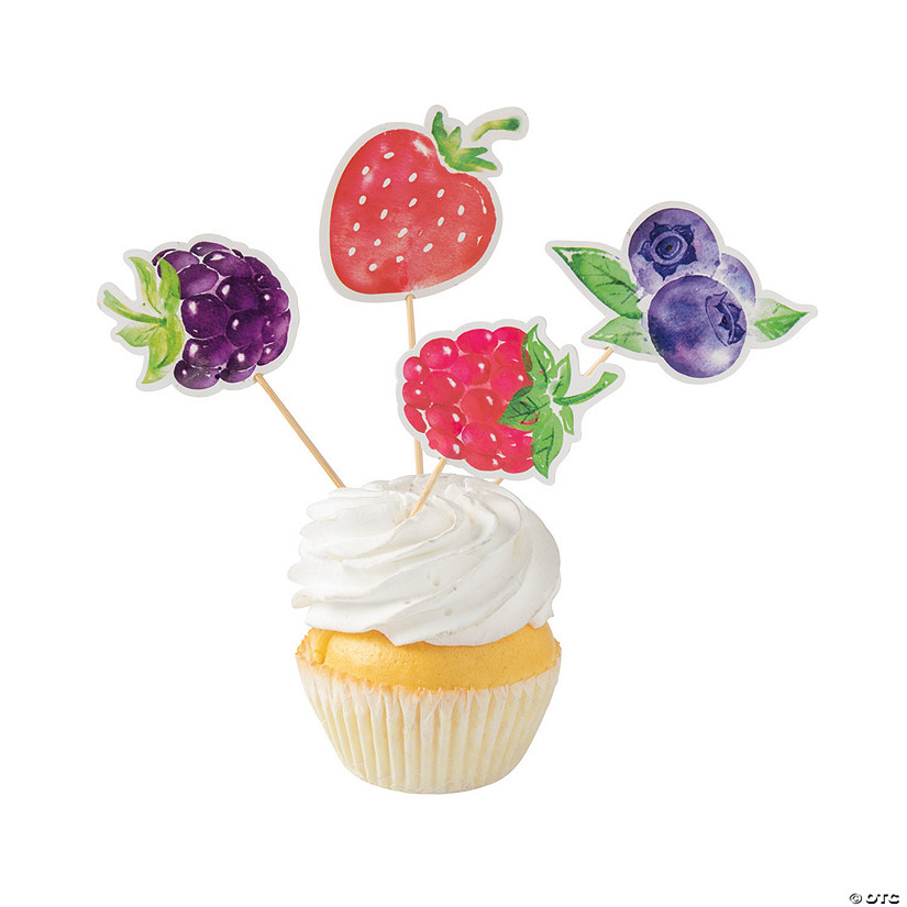 Mixed Berry Cupcake Picks - 24 Pc. Image