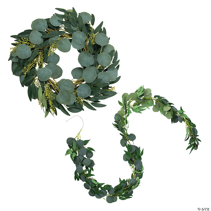 Mixed Green Wreath & Garland Kit - 2 Pc. Image